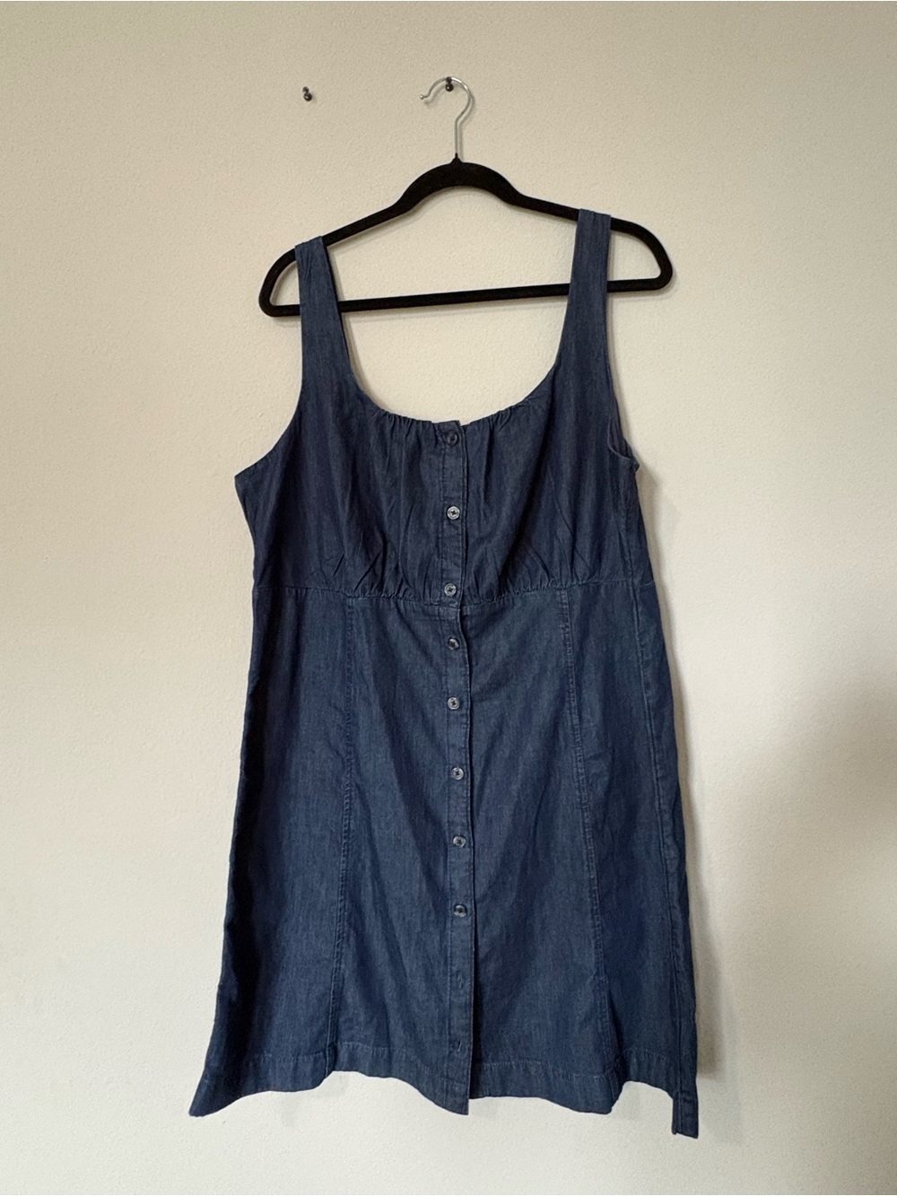 GAP Dark Denim Blue Button-Front Sundress